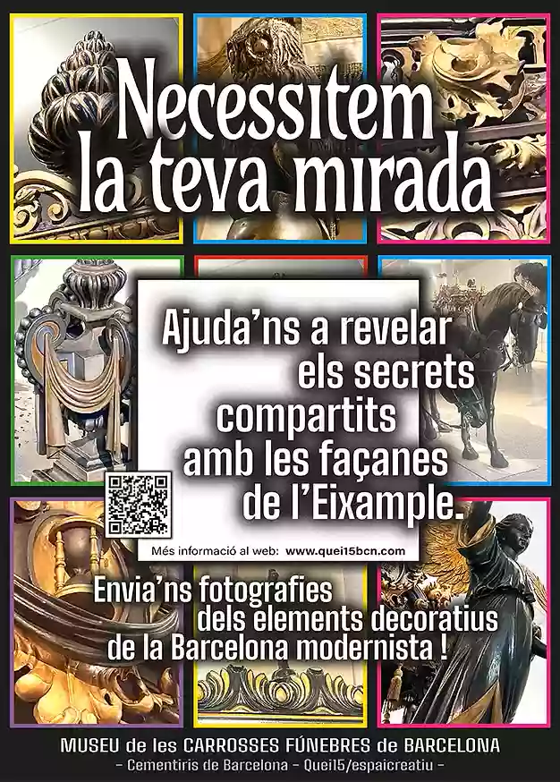 Cartell de Geometries del trànsit: Necessitem la teva mirada — Barcelona Dibuixa 2026, Museu de les Carrosses Fúnebres de Barcelona